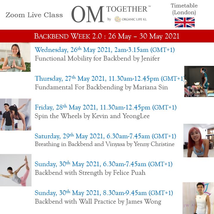 BACKBEND WEEK 2.0 UNLIMITED PASS (26-30 May 2021) - up to 6 classes