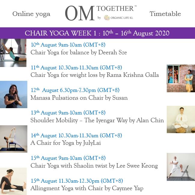 CHAIR YOGA UNLIMITED PASS (10-16 Aug 2020) - up to 7 classes