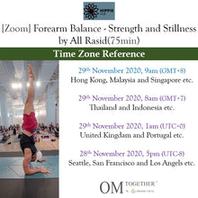 Load image into Gallery viewer, [Zoom] Forearm Balance - Strength and Stillness by All Rasid (75 min) at 9am on 29 Nov 2020 -completed
