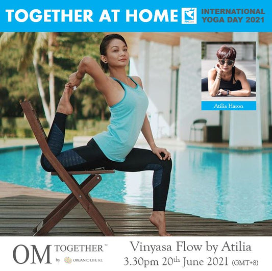 [Free Class] Vinyasa Flow by Atilia (60min) at 3.30pm Sun 20 June 2021 (GMT+8)