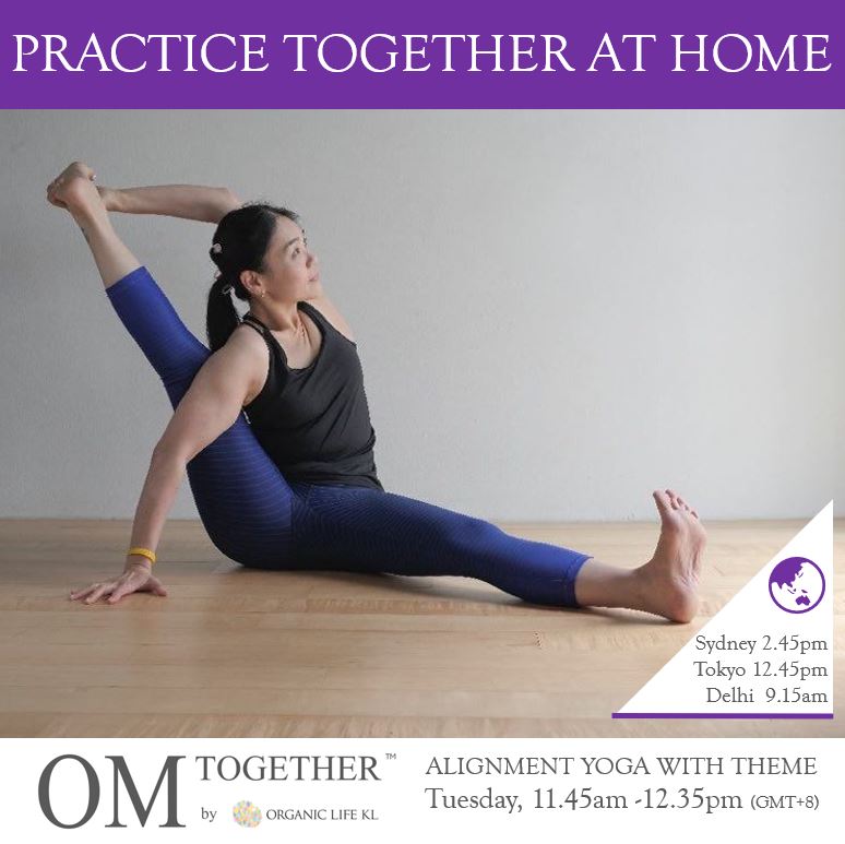 [Zoom] ALIGNMENT YOGA WITH THEME by Caymee (50 min) at 11.45am Tue on 29 Dec 2020 -completed