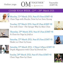 Load image into Gallery viewer, Chair Yoga Flow (75 min) at 9am Sun on 28 Mar 2021 -completed
