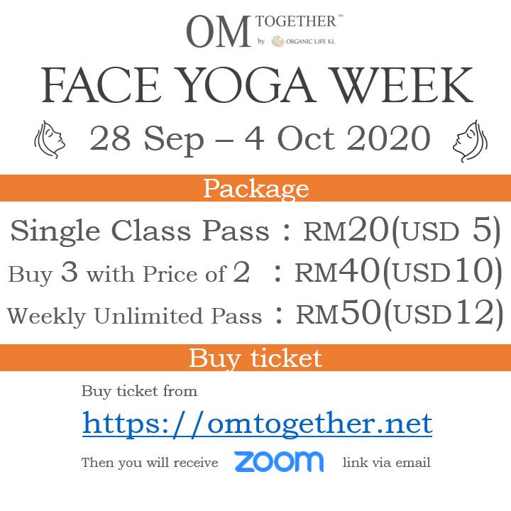 FACE YOGA WEEK UNLIMITED PASS (28 Sep - 4 Oct 2020) - up to 6 classes