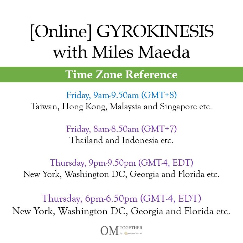 [Online] GYROKINESIS® with Miles Maeda (50 min) at 9am on 3 July 2020 -completed