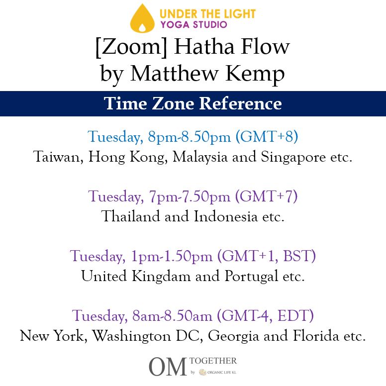 [Zoom] Hatha Flow by Matthew Kemp (50 min) at 8pm on 15 Sep 2020 - completed