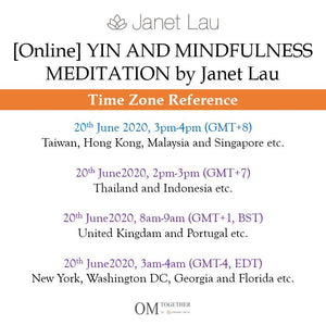 [Online] YIN AND MINDFULNESS MEDITATION by Janet Lau (90 min) at 3pm on 20 June 2020 -completed