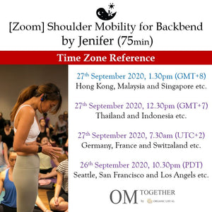 [Zoom] SHOULDER MOBILITY FOR BACKBEND by Jenifer (75 min) at 1.30pm Sun on 27 Sep 2020 -completed