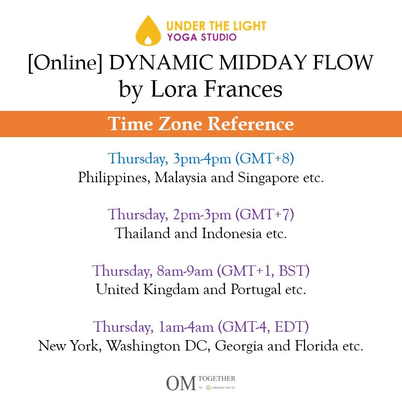 [Zoom] DYNAMIC MIDDAY FLOW by Lora Frances (60 min) at 3pm Thu on 24 Sep 2020 - completed