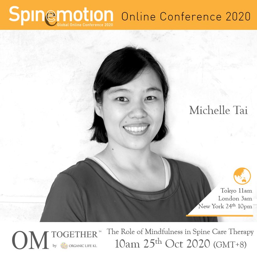 [Free talk]  The Role of Mindfulness in Spine Care Therapy by Michelle Tai (90 min) at 10am Sun on 25 Oct 2020 -completed
