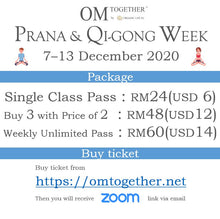 Load image into Gallery viewer, PRANA &amp; QI GONG WEEK UNLIMITED PASS (7-13 Dec 2020) - up to 6 classes
