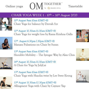 [Zoom] ALIGNMENT YOGA WITH CHAIR - The Pelvic Floor by Caymee (60 min) at 11.30am Sat on 15 Aug 2020 -completed