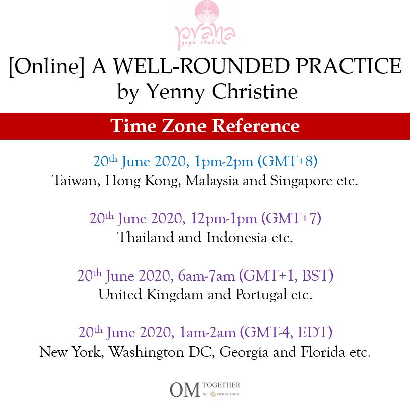 [Online] A WELL-ROUNDED PRACTICE by Yenny Christine (60 min) at 1pm on 20 June 2020 -completed