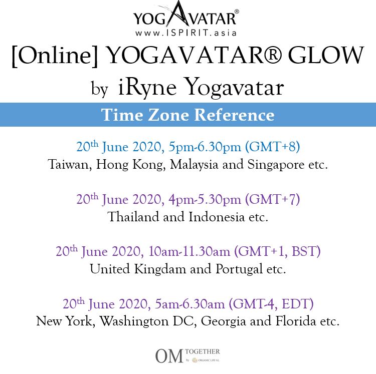 [Online] YOGAVATAR® GLOW by iRyne (75 min) at 5pm on 20 June 2020 -completed